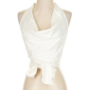 Zara White Halter Tie-Front Women’s Top